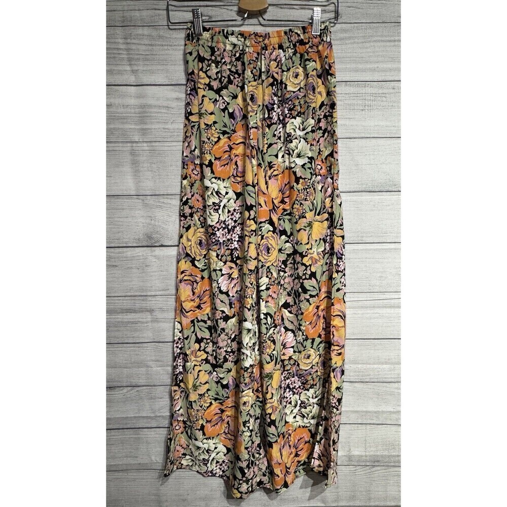 Lulu’s Capture the Blooms Black Multi Floral Print Wide Leg Pants Size XS NWT - Picture 4 of 8
